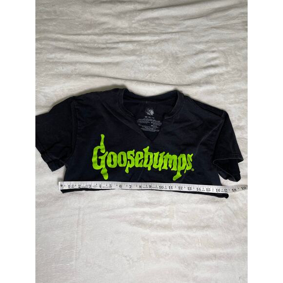 Goosebumps Logo Crop Top Black Cut Tee XS - Picture 3 of 6